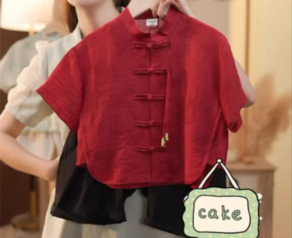 Chidren Clothing Set Casual Boys Summer Chinese Style Short Sleeve Shirt Shorts 2 PCs Set Kids Chinese Traditional Clothing