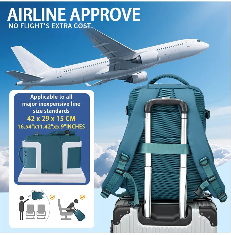 Vacuum compressed luggage backpack, aircraft-certified carry-on backpack, large-capacity multi-functional backpack