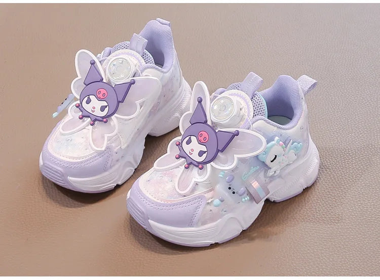 Girls Leather Hook-and-Loop Shoes - Non-Slip Thick Sole Chunky Sneakers Soft Bottom Fashion Casual Shoes for Kids