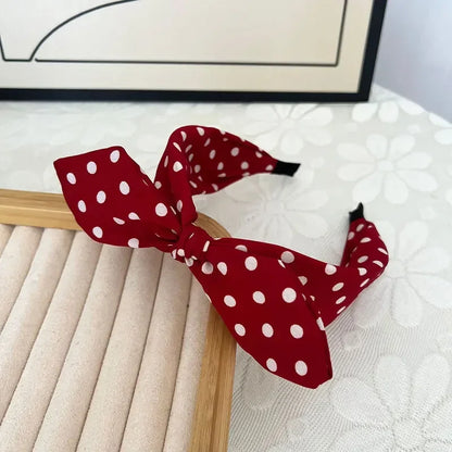 Fashion Hair Accessories Trend Women's Wide Headband Bow Knot Cross Sweet Style Polka Dot Hairband Cute Hoop Headwear