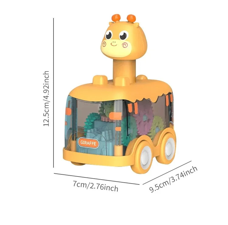 Baby Toy Press and Go Gear Car Toy for Toddlers 1 2 3 Years Old Light Up Toy Inertial Car Birthday Gifts for Kids Boys and Girls