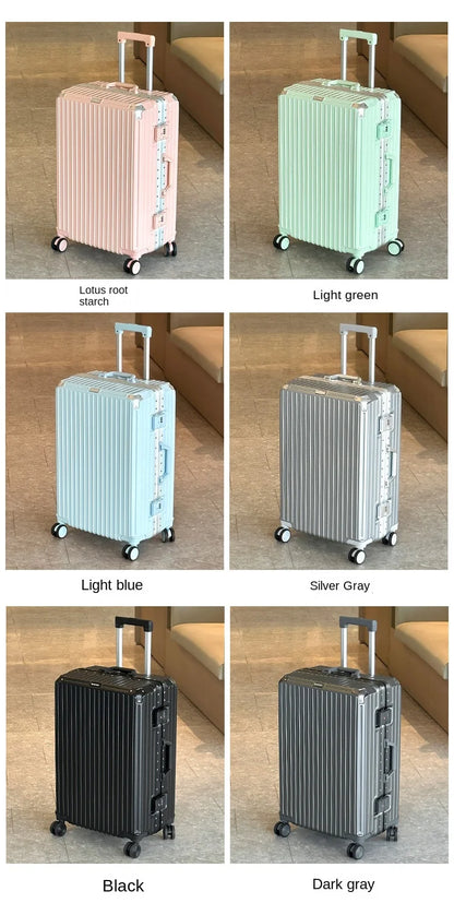 Large Capacity 28 inch Aluminum Frame Suitcase Durable Trolley Case with Universal Wheels, 24 Business Travel Suitcase