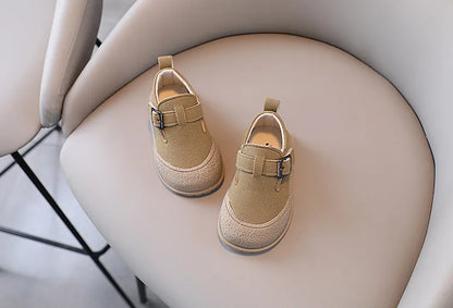 Kids Casual Shoes Round Toe Soft Sole Toddler Shoes Spring Autumn New Non-slip Children Leather Shoe Vintage Baby Walking Shoes