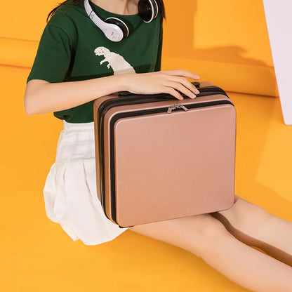 2024 New Retro white pink blue Travel Bag Rolling Luggage sets,13 inch Women Trolley Suitcases vs handbag with Wheel