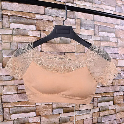 Lace Splice ort Sve Base irt Women's Summer Top Beautiful Ba Design Daily Wear Versatile Universal Fit Boting Tee