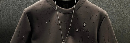 Spring New Heavy Work Light Luxury Custom Short Sleeve T-shirt Top Meteor Full Diamond T-shirt Round Neck Short Sleeve