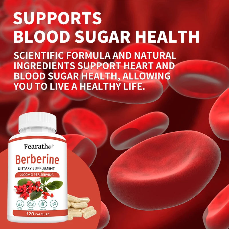 Berberine Capsules 2000mg  - Cardiovascular and Digestive Health,Balance Liver Health Digestion,Non-GMO