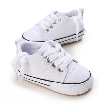 Baby Boys Girls Canvas Shoes Non-slip Rubber Sole Comfortable Soft Unisex Baby Basketball Shoes 0-18M