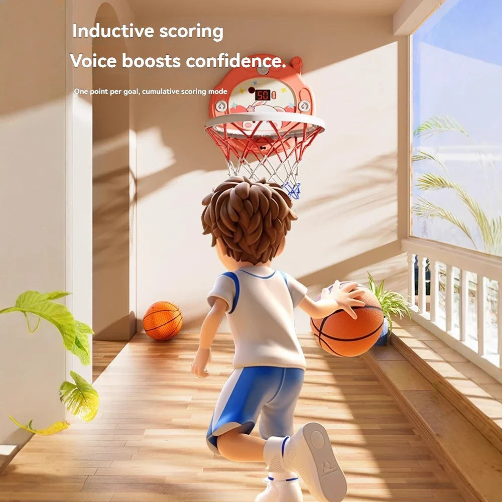 New Children's Basketball Frame Indoor Shooting Hanging Baby Basketball Stand 1-5 Year Old Baby Home Ball Toy No Punching