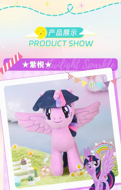 New My Little Pony Plush Toys Twilight Sparkle Pinkie Pie Rarity Fluttershy Applejack Rainbow Dash Stuffed Doll Kid Xmas Gift
