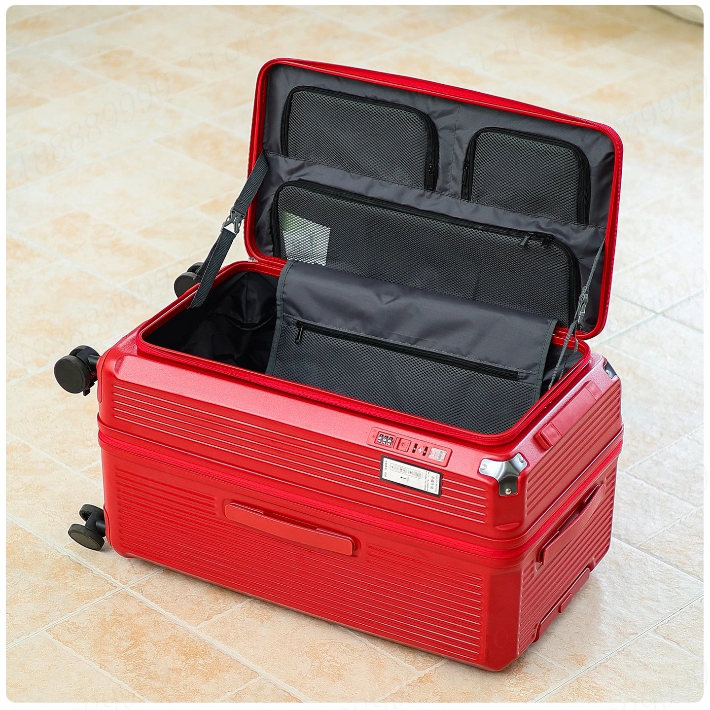 Large Capacity PC Material Suitcase 20/28/32/34-inch Deep-Compartment Travel Luggage with Combination Lock Side-Open Hard Shell