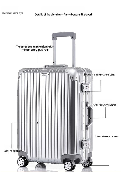 Magnesium Aluminum Alloy Luggage Set, 20" Carry-On & 28" Travel Suitcase with TSA Lock, Lightweight Durable