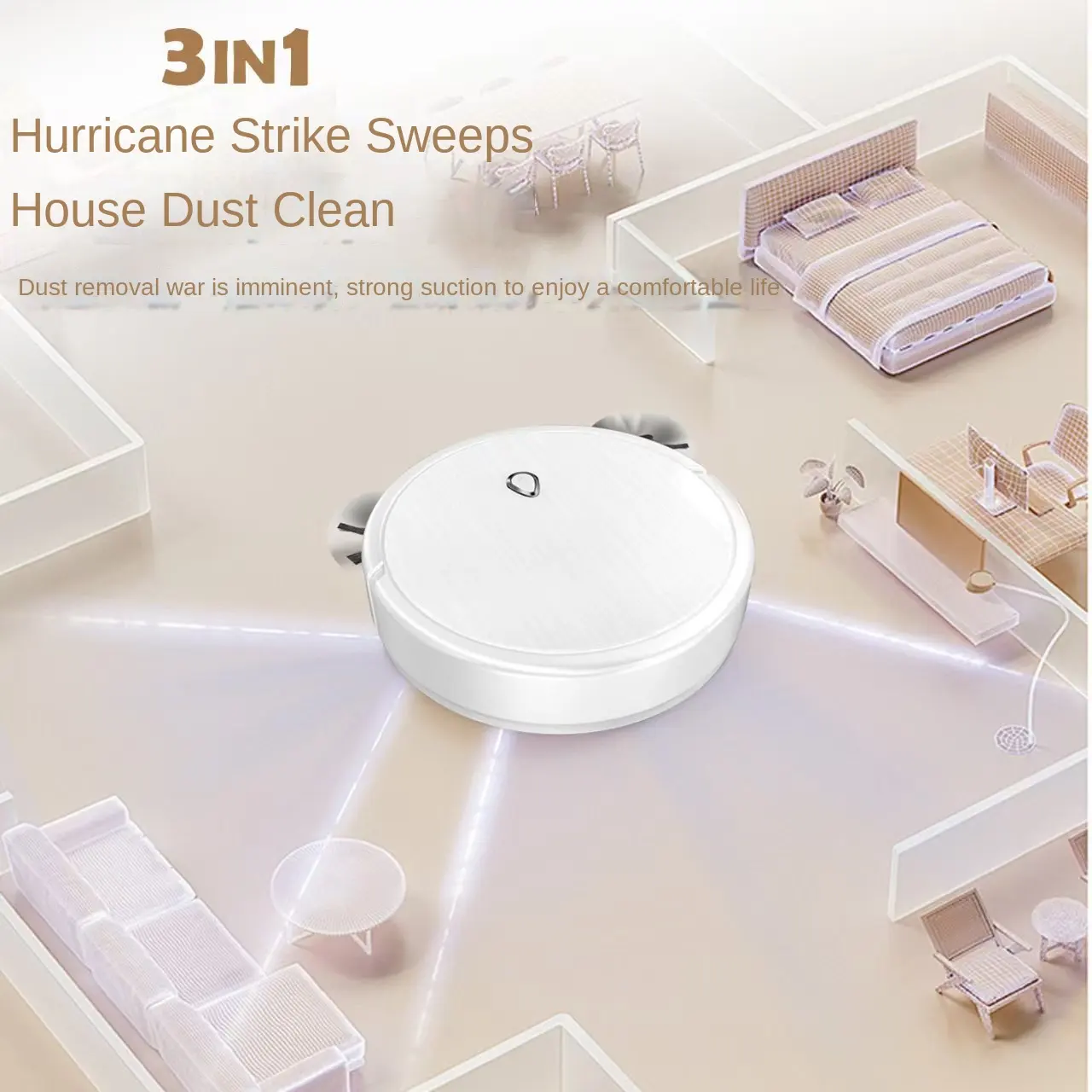 New USB rechargeable automatic 3 In One cleaning robot vacuum cleaner