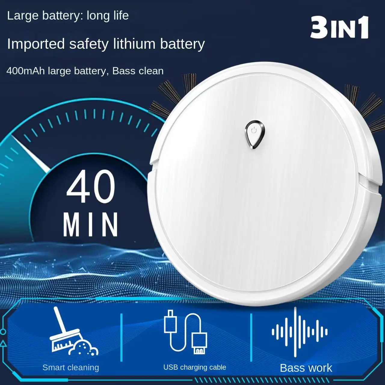 New USB rechargeable automatic 3 In One cleaning robot vacuum cleaner