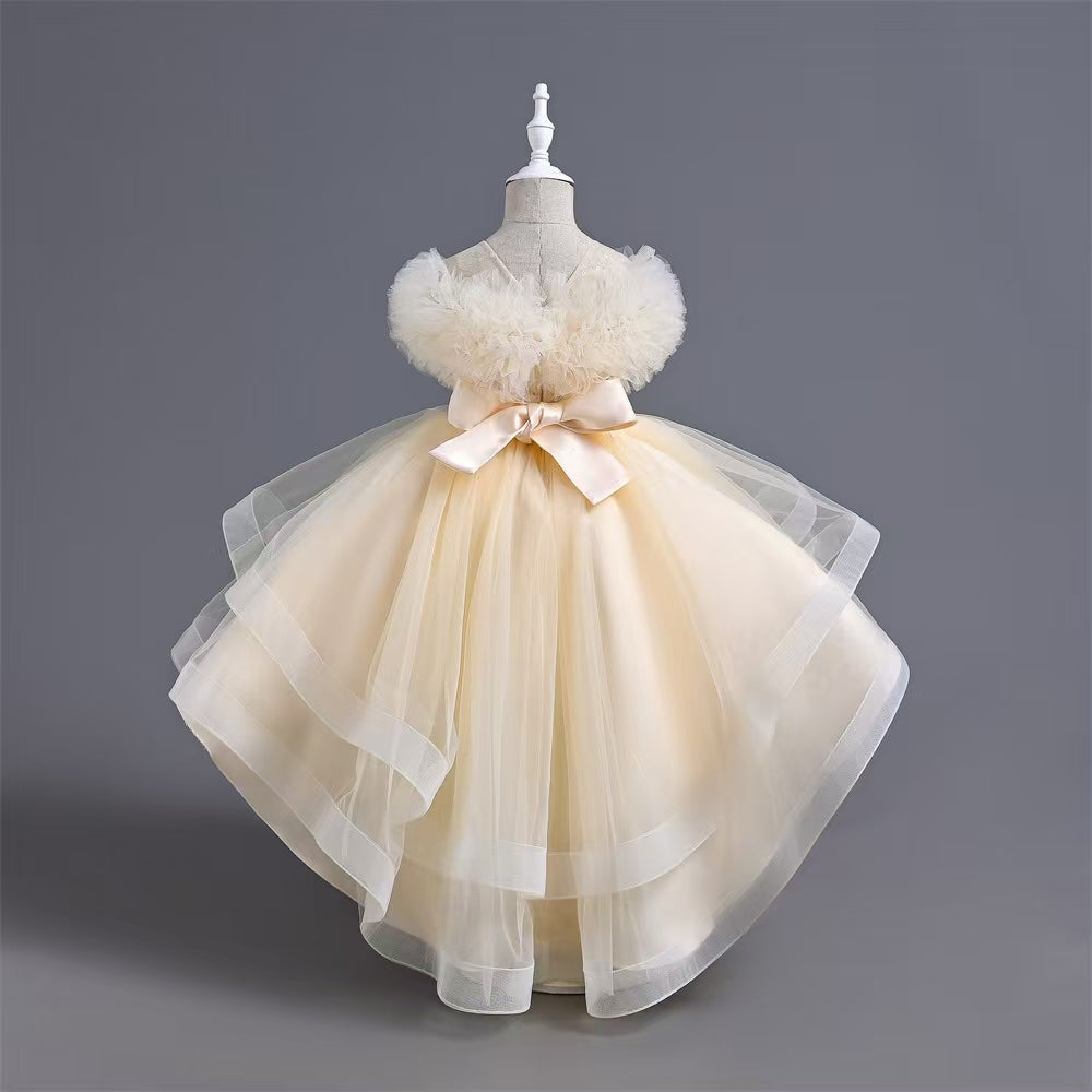 Children Summer Short Sleeve Girl Fairy Birthday Flower Dress (Copy)