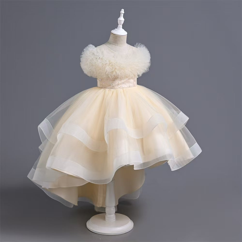 Children Summer Short Sleeve Girl Fairy Birthday Flower Dress (Copy)
