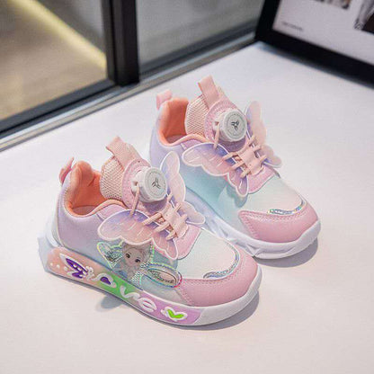 New Princess Elsa Shoes with Leather Surface, Super Soft Waterproof Children's Sports Shoes (Copy)