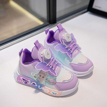 New Princess Elsa Shoes with Leather Surface, Super Soft Waterproof Children's Sports Shoes (Copy)