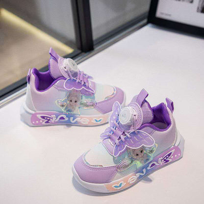 New Princess Elsa Shoes with Leather Surface, Super Soft Waterproof Children's Sports Shoes (Copy)
