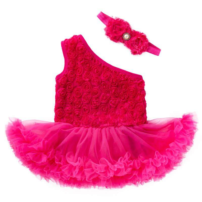 Newborn Spring Clothes Off-shoulder Girls' Dress (Available)