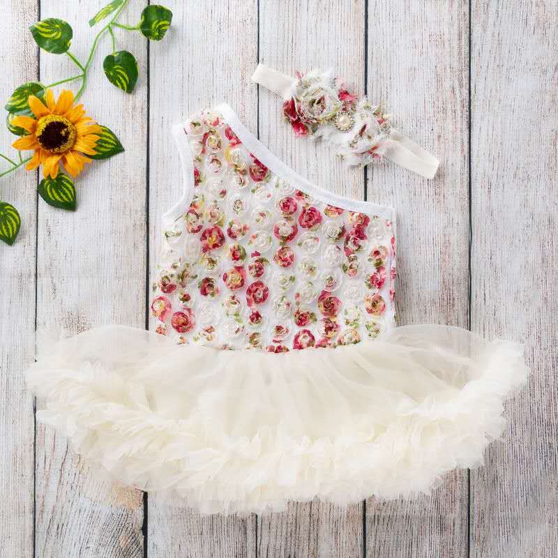 Newborn Spring Clothes Off-shoulder Girls' Dress (Available)