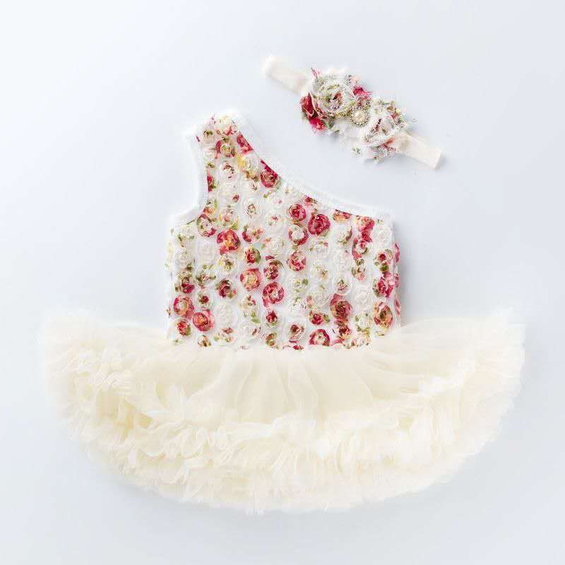 Newborn Spring Clothes Off-shoulder Girls' Dress (Available)