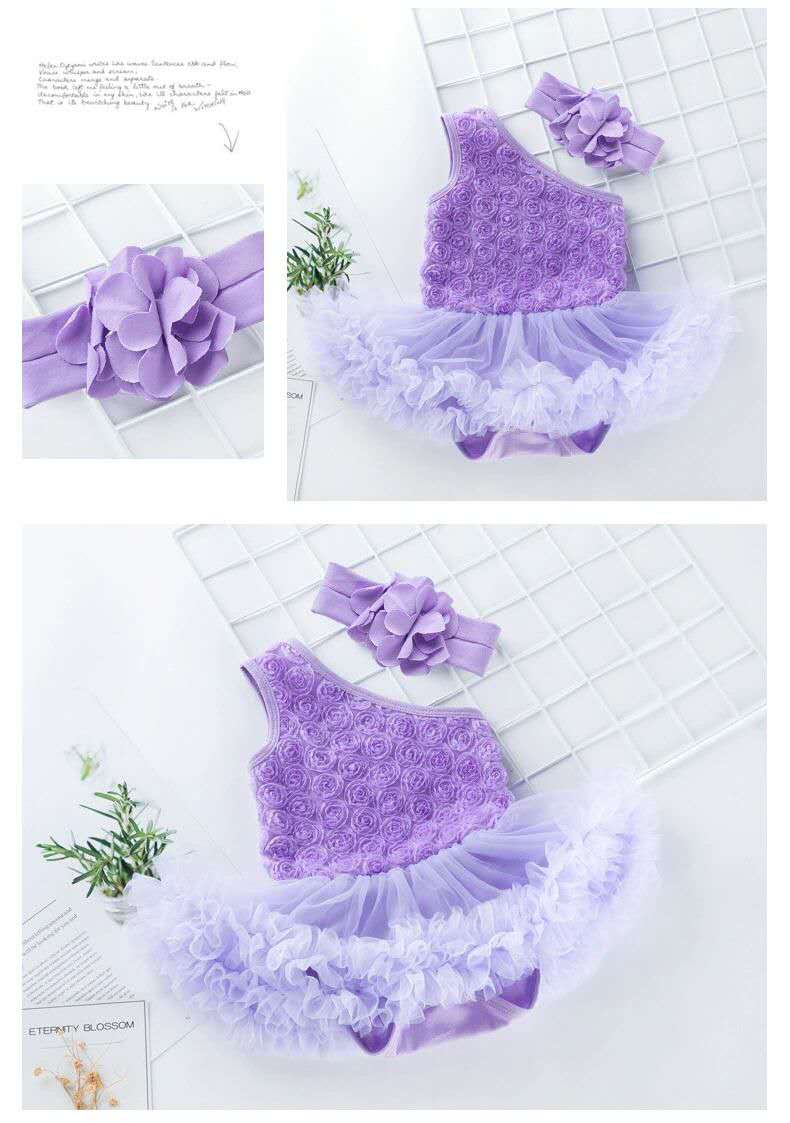 Newborn Spring Clothes Off-shoulder Girls' Dress (Available)