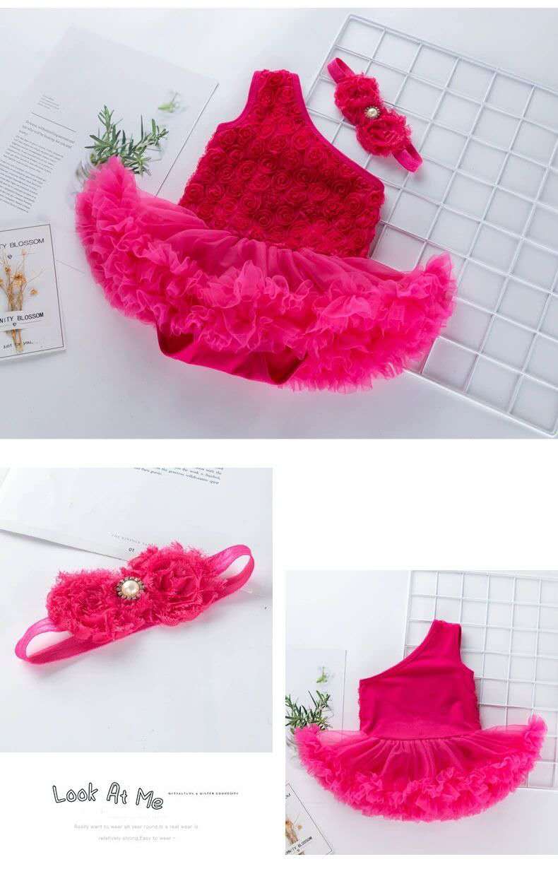 Newborn Spring Clothes Off-shoulder Girls' Dress (Available)