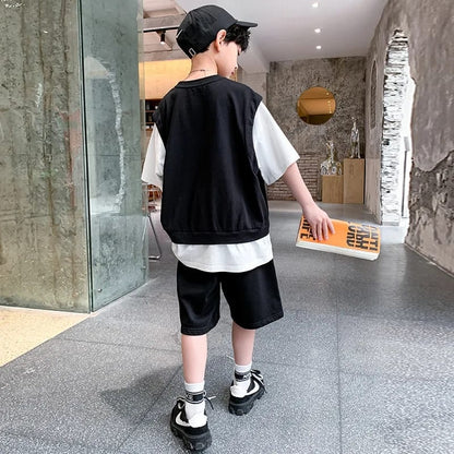 Summer New Boys Fashionable Two-piece Set (Available)