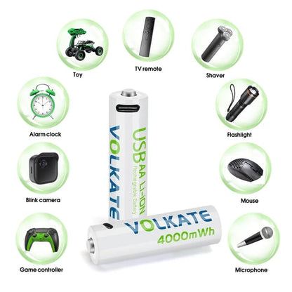 USB Rechargeable Battery For Toys & Home Appliance