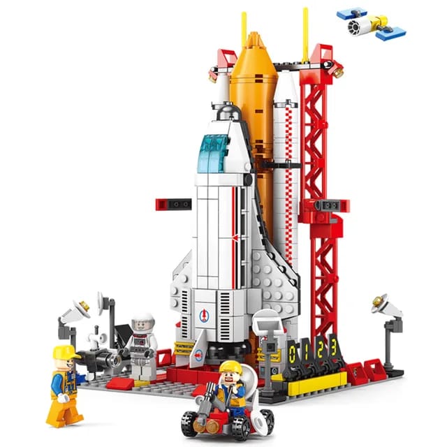 Space Rocket Building Blocks Craft Launch Center Base Puzzle Model Set Bricks Toys For Children