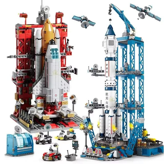 Space Rocket Building Blocks Craft Launch Center Base Puzzle Model Set Bricks Toys For Children