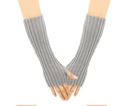 Winter Mitten Arm Warmers Knit Crochet Long Sleeve Fingerless Mittens Half Finger Acrylic Mittens