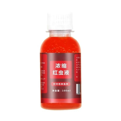 Red worm fishing bait liquid