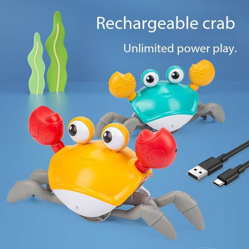 New Design Crawling Crab Baby Toy with Music and Led Light Up Walking Crab Toy for Baby