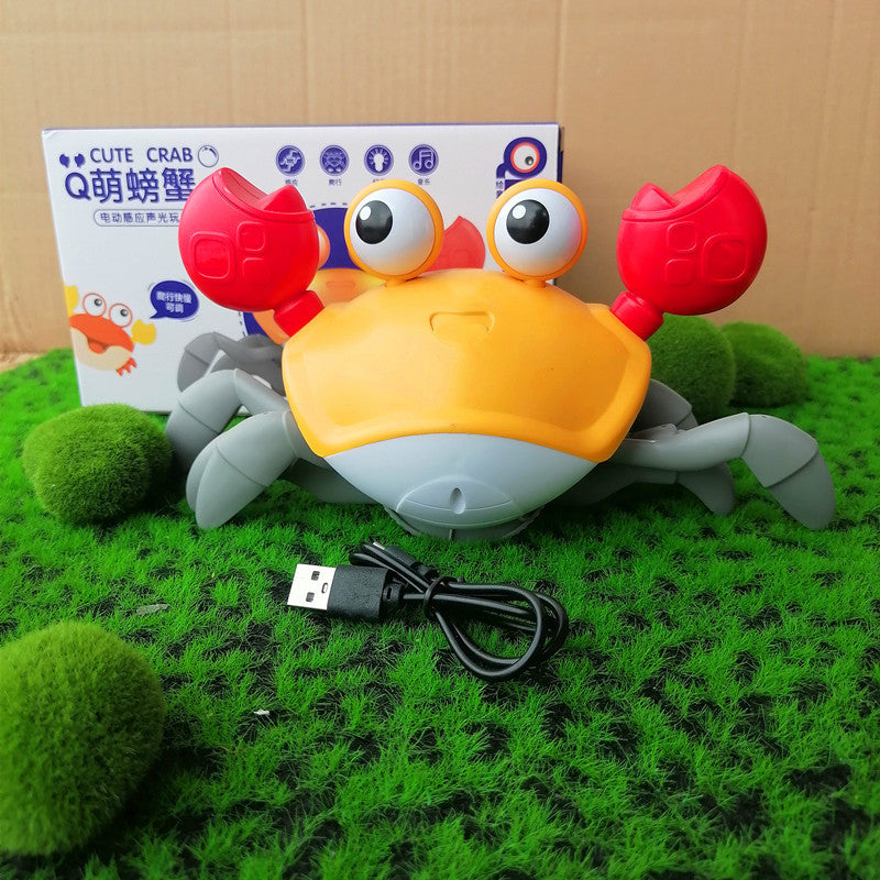 New Design Crawling Crab Baby Toy with Music and Led Light Up Walking Crab Toy for Baby