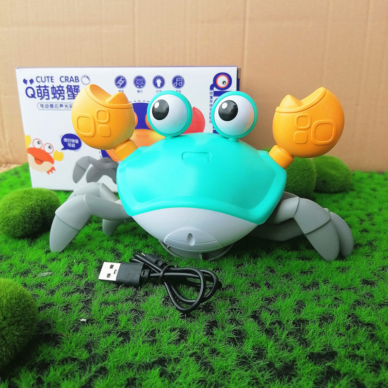 New Design Crawling Crab Baby Toy with Music and Led Light Up Walking Crab Toy for Baby