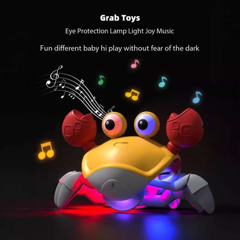 New Design Crawling Crab Baby Toy with Music and Led Light Up Walking Crab Toy for Baby