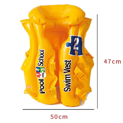 Kids Yellow PVC Inflatable Swim Vest Life Jacket and Float for Water Sports