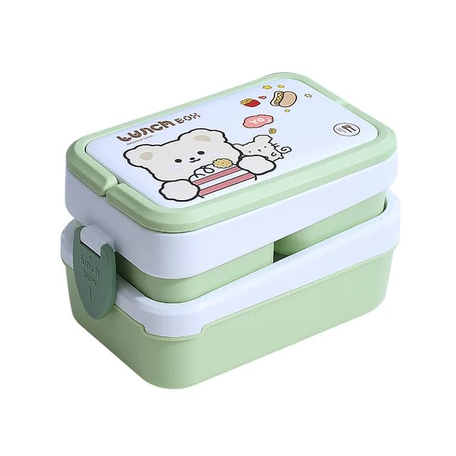 Food Storage Container Bento Box 2 Layers With Handle