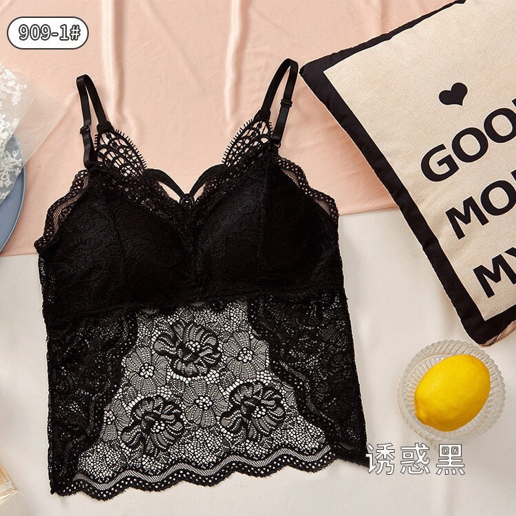 Breathable Cotton Double Padded Camisoles Butterfly Beautiful Back Women Mesh Lace Chest Wrap Top ( Available )