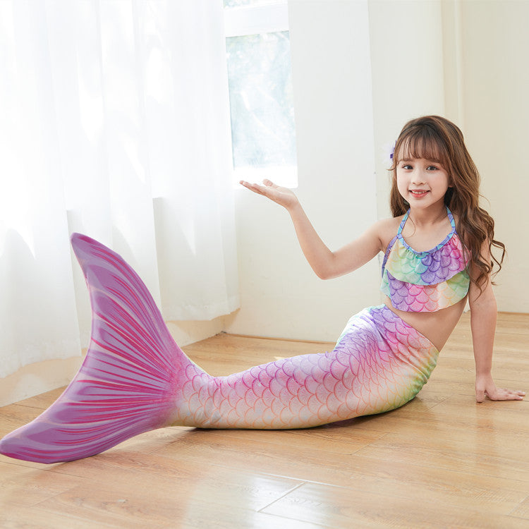 Three Piece Fashion Kids Mermaid Toddler Boho Swimsuit (Available)