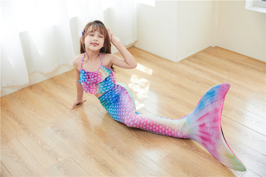 Three Piece Fashion Kids Mermaid Toddler Boho Swimsuit (Available)