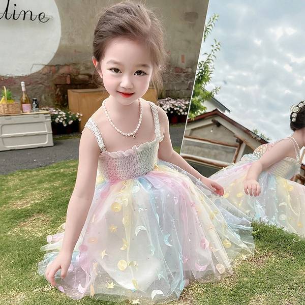 Children's Clothing Super Fairy Girl Princess Dress Child Suspender Skirt Dress (Available)