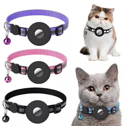 Reflective Collar Waterproof Holder Case For Airtag Air Tag Airtags Protective Cover Cat Dog Kitten Puppy Nylon Collar (Available)
