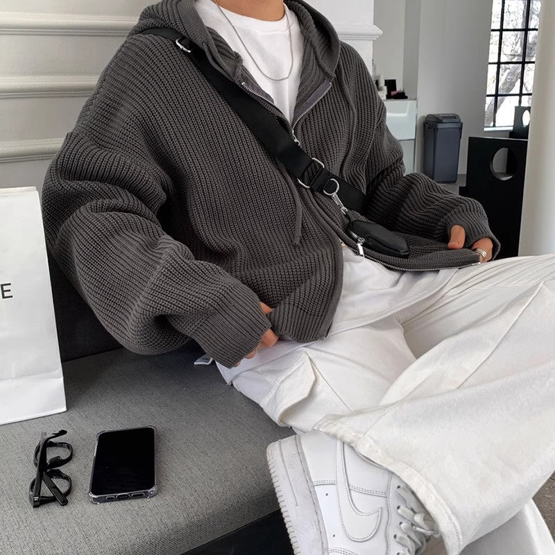 Retro Lazy Style Thick Trendy Cotton Knitwear