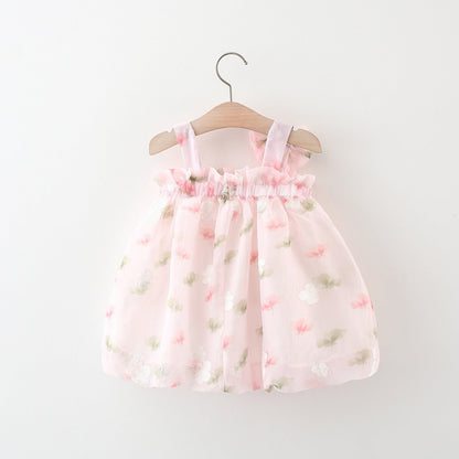 Two SUNFLOWER Suspenders For Girls Dress