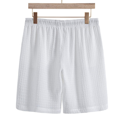 Men's Casual Fashion Jacquard Short Sleeve Shirt Shorts Suit