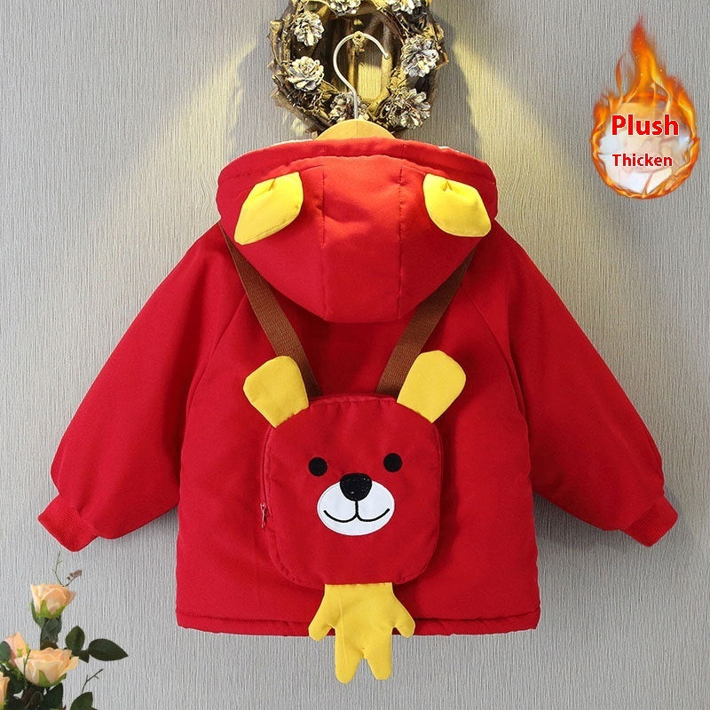 Boys' Autumn And Winter Clothes Velvet Padded Thickened Coat