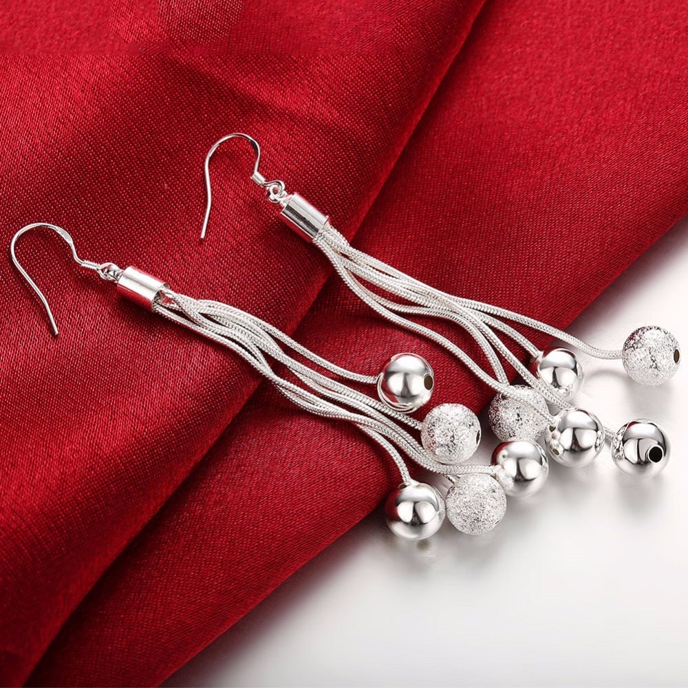 Five Thread Bead Necklace Bracelet Earring Set (Available)